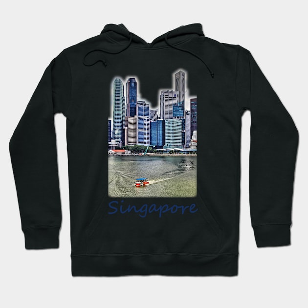 Amphibious Vehicle in front of Singapore Skyline Hoodie by holgermader